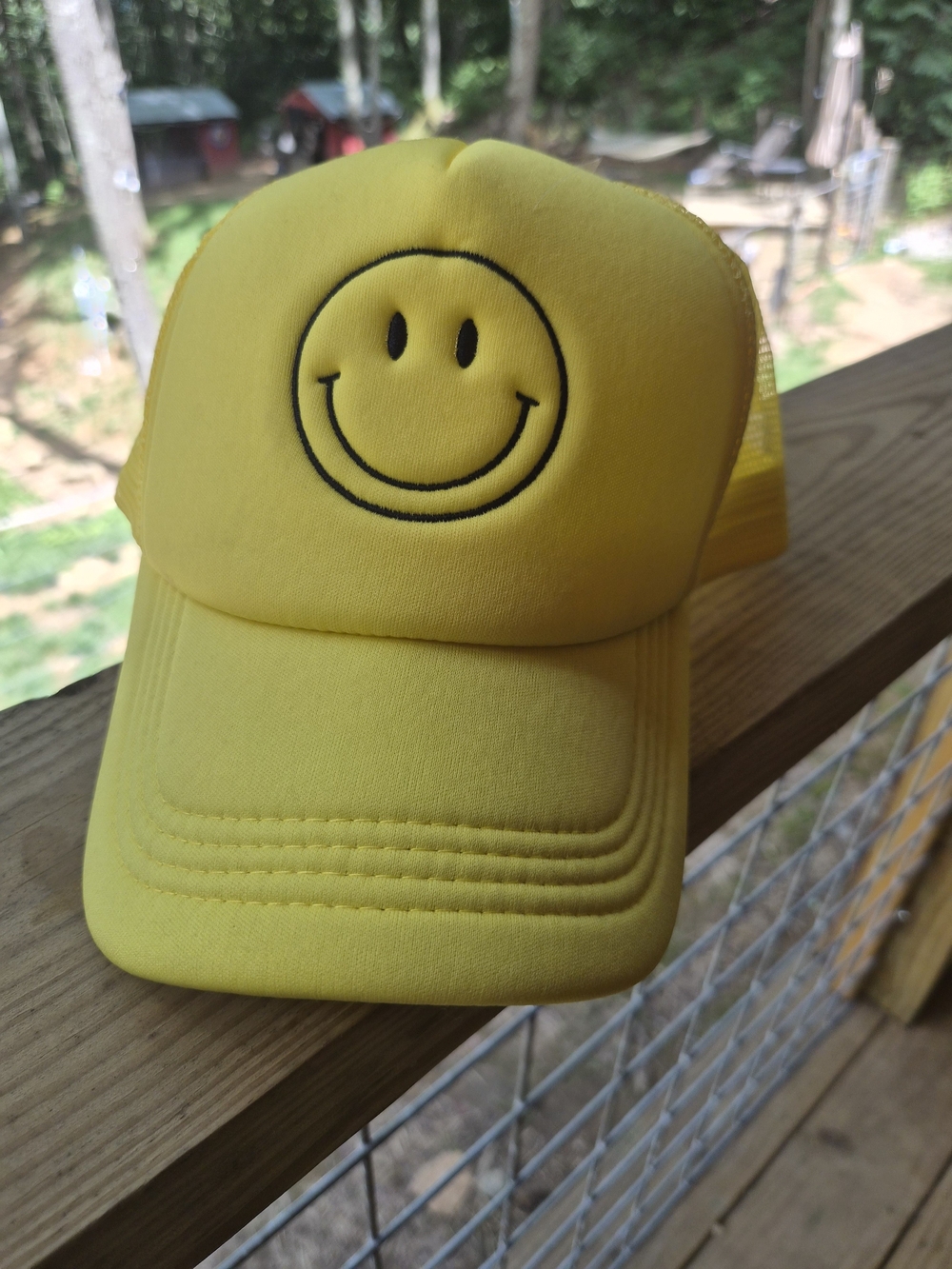 Yellow Smiley Trucker Hat - Adult Accessories